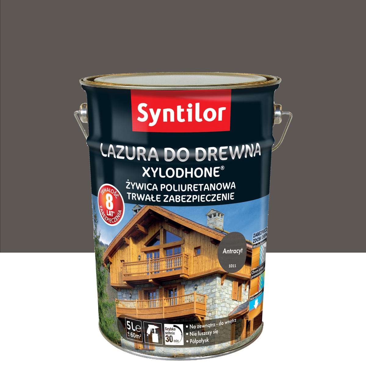 Lazura do drewna Xylodhone HP 5 l Antracyt Syntilor 3239915443917