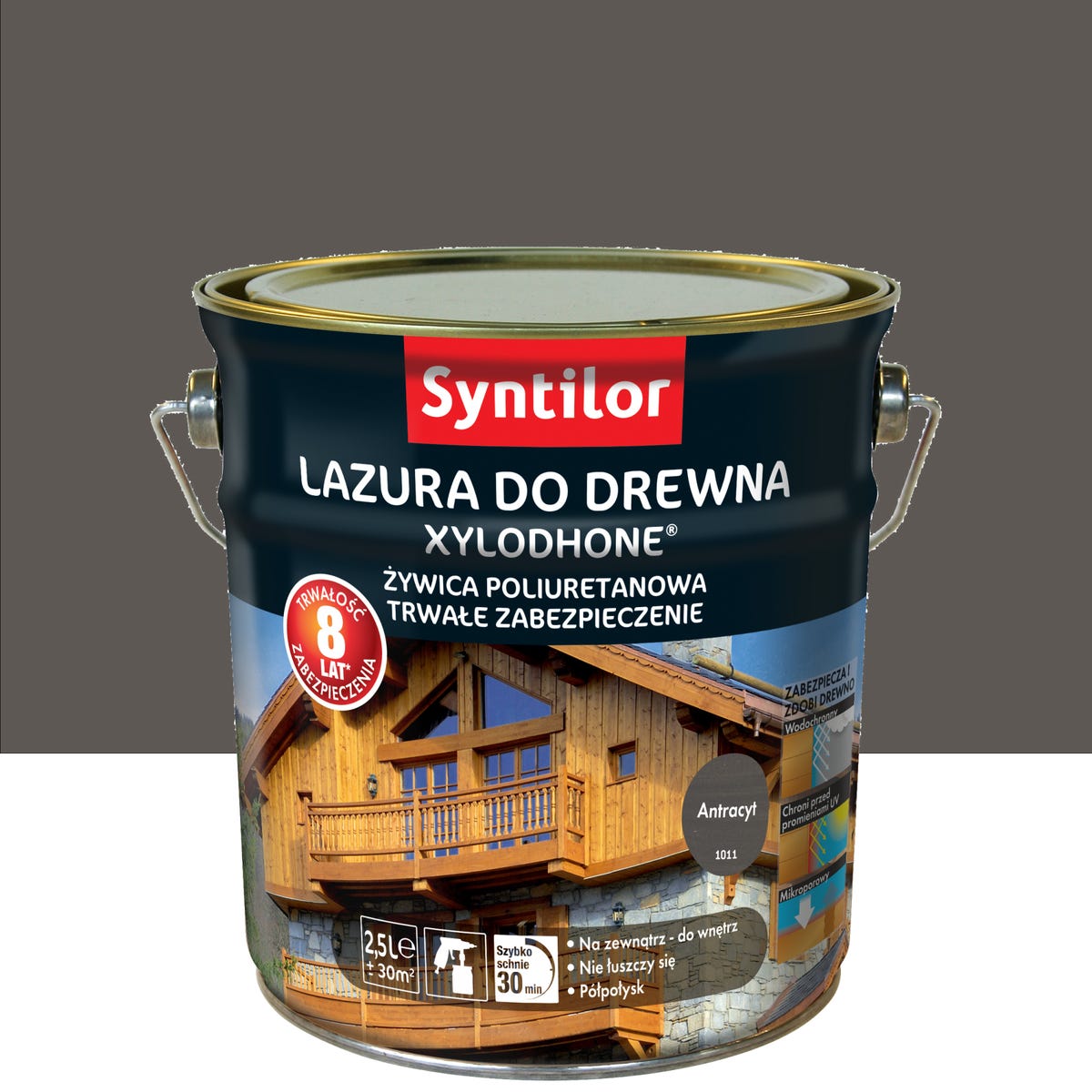 Lazura do drewna Xylodhone HP 2.5 l Antracyt Syntilor 3239916444159