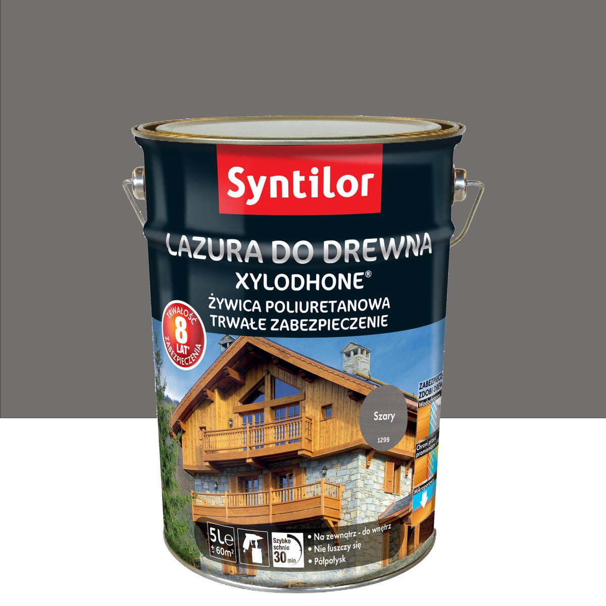Lazura do drewna Xylodhone HP 5 l Szary Syntilor 3239915443924