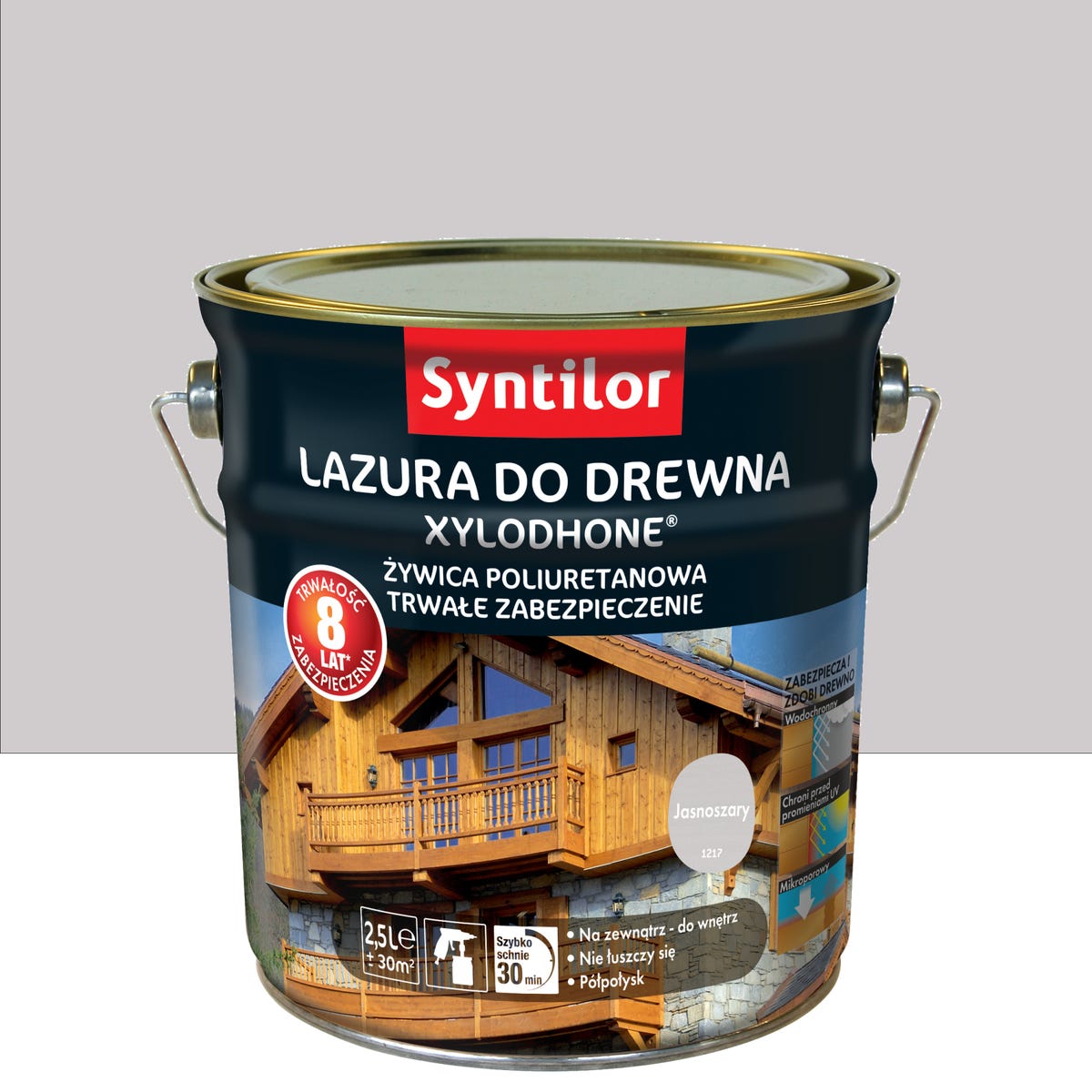 Lazura do drewna Xylodhone HP 2.5 l Jasnoszary Syntilor 3239916444173