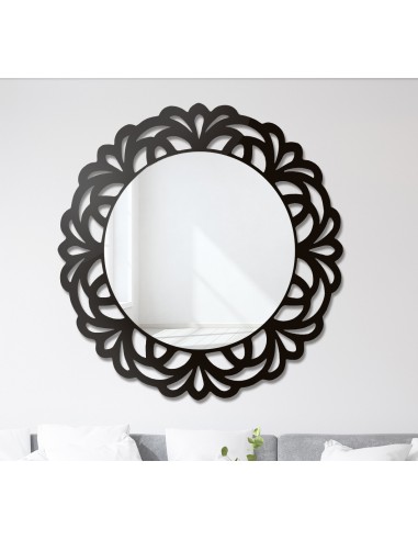 Dekoracyjne lustro w ażurowej ramie mdf - IDALIA, Wymiary: 80x80 (fi51)