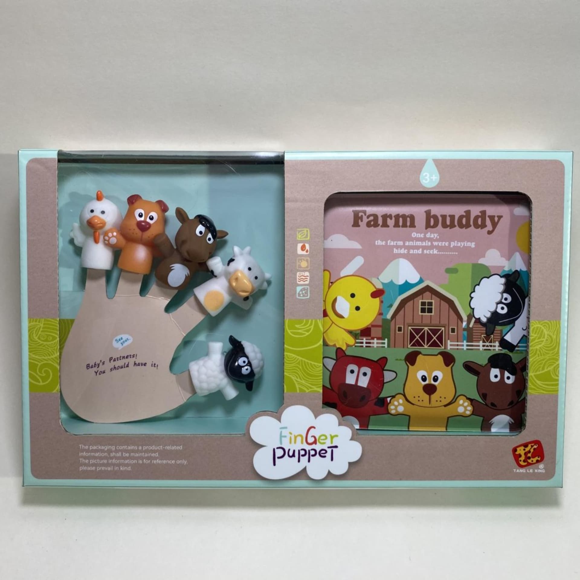 Zdjęcia - Zabawki interaktywne Farma Zestaw 5 Gumowych Pacynek na palce + Książeczka  dla dzieci 3+ Wiejsk 