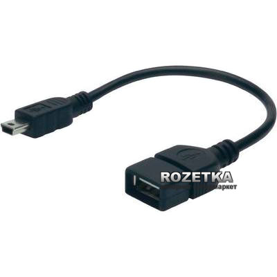 Digitus Kabel USB Kabel połączeniowy USB 2.0 OTG Typ miniUSB B/USB A M/Ż czarny 0,2m AK-300310-002-S