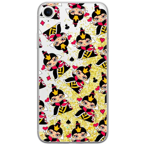 ERT GROUP etui na telefon Apple Iphone XR, case oryginalny i oficjalnie licencjonowany przez Disney, wzór Queen of Hearts 002, optymalnie dopasowane, z efektem płynnego brokatu