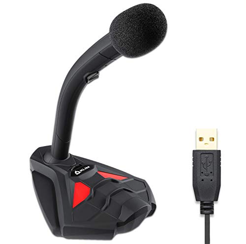 KLIM Voice V2 USB Gaming Microphone - Nowa wersja, idealna do gier, nagrywania głosu, rozpoznawania mowy, przesyłania strumieniowego, YouTube, podcastów kompatybilnych z Windows Mac PS4 Mic - czerwony