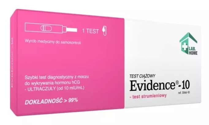 123ratio  VedaLab Evidence-10 test ciążowy strumieniowy ultraczuły 1 sztuka 1126337