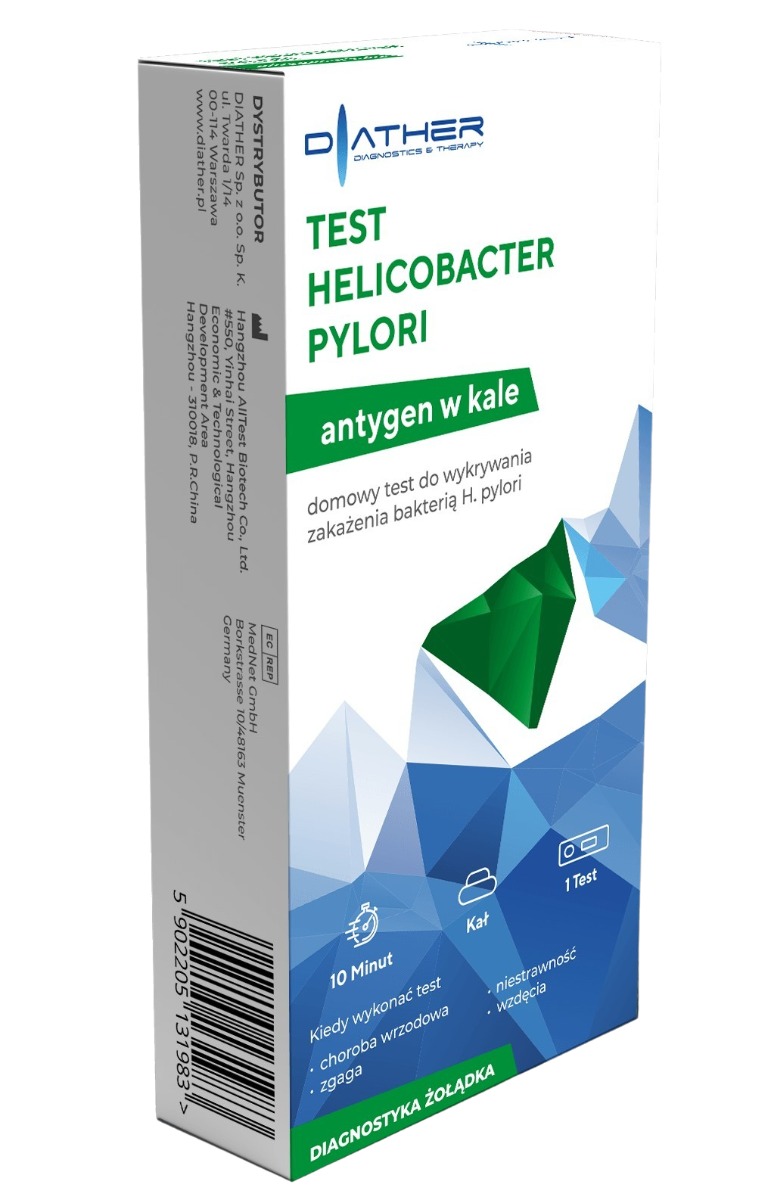 DIATHER Diather Test Helicobacter Pylori antygen w kale x 1 szt