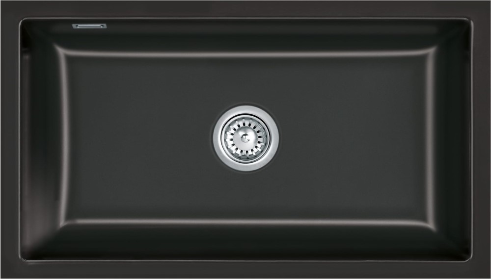 Zlew SystemCeram MERA 80-F/O NERO 68 (czarny połysk) (51700168)