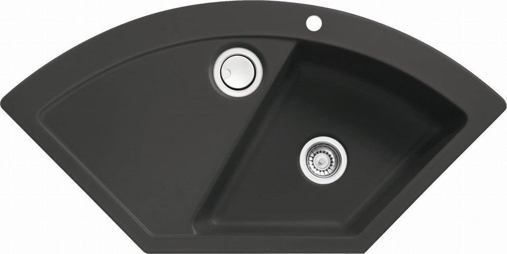 Zlew SystemCeram MERA ECK NIGRA 87 (czarny mat) (50510187)