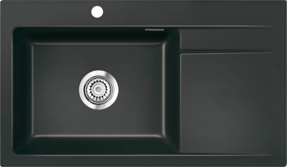 Zlew SystemCeram STEMA 86SL | komora LEWA | NIGRA 87 (czarny mat) (50110187)
