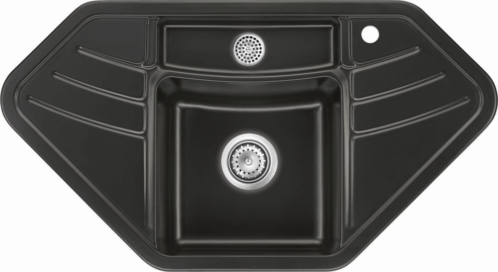 Zlew SystemCeram VEGA ECK NIGRA 87 (czarny mat) (50340187)