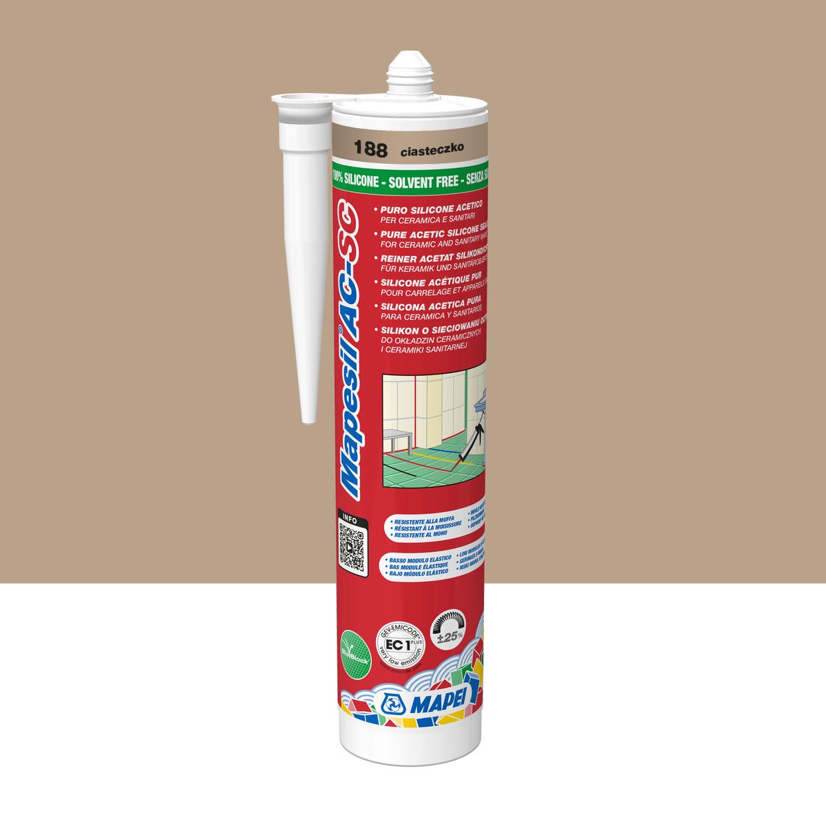 Silikon Mapesil AC 188 Ciasteczko 310 ml Mapei 8022452134890