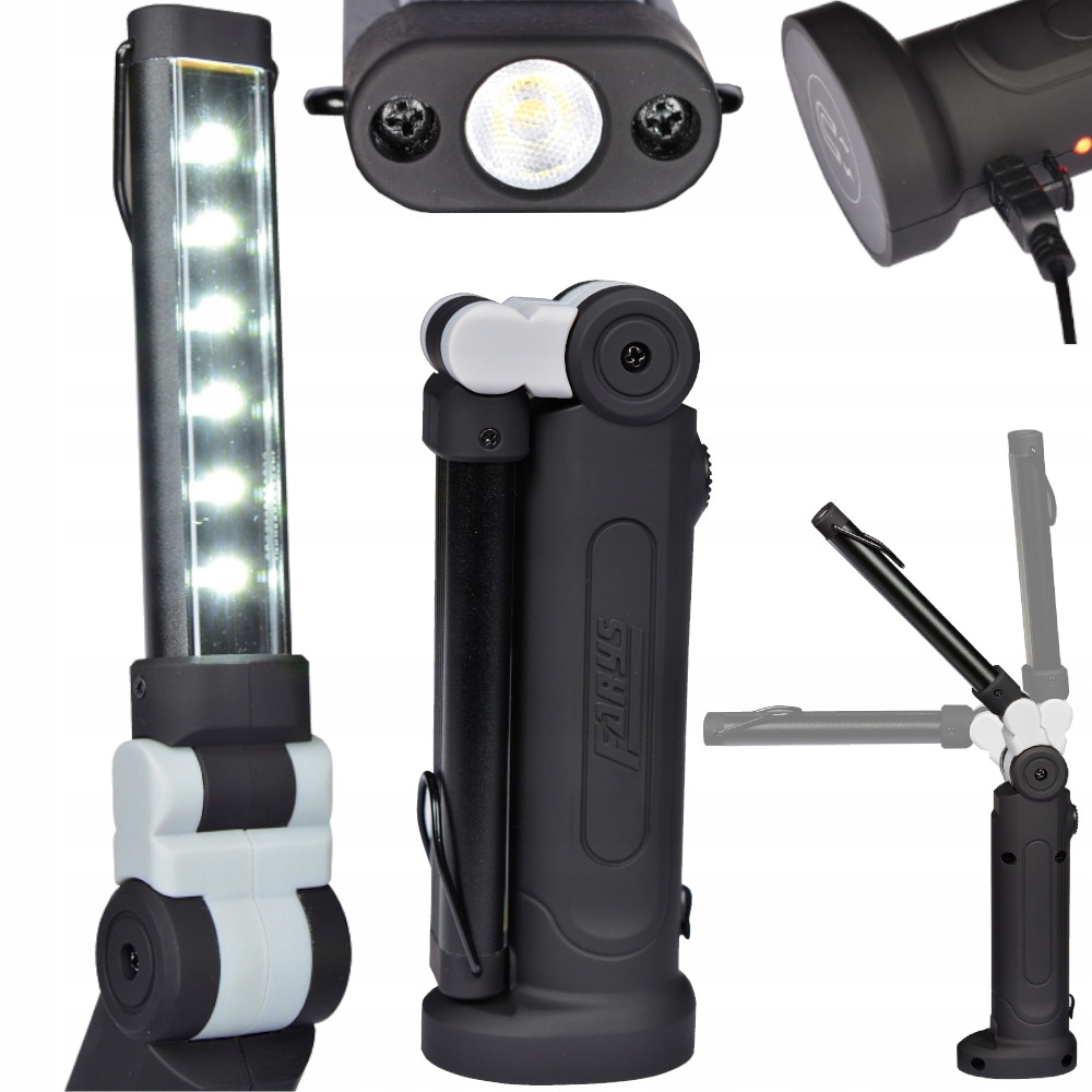 Latarka warsztatowa Led Cob lampka lampa Farys