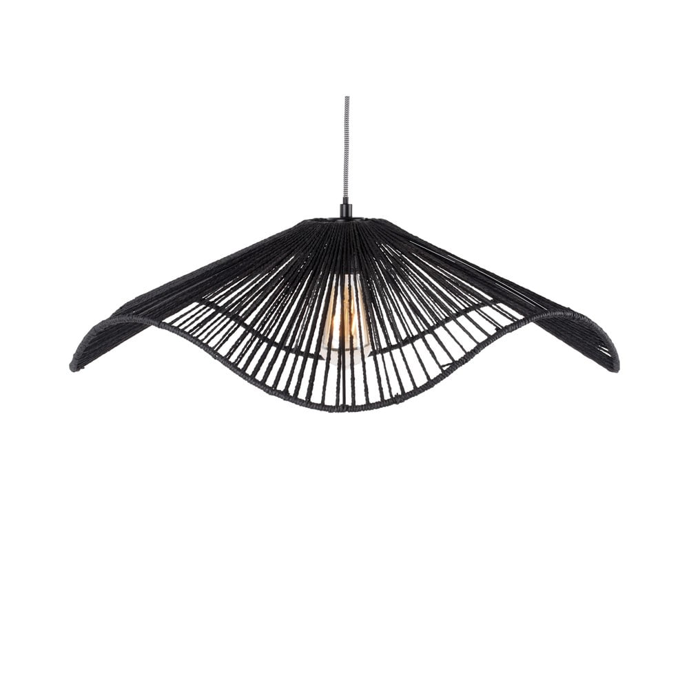 Czarna lampa wisząca z kloszem z plecionki papierowej ø 62 cm Sombra – Leitmotiv