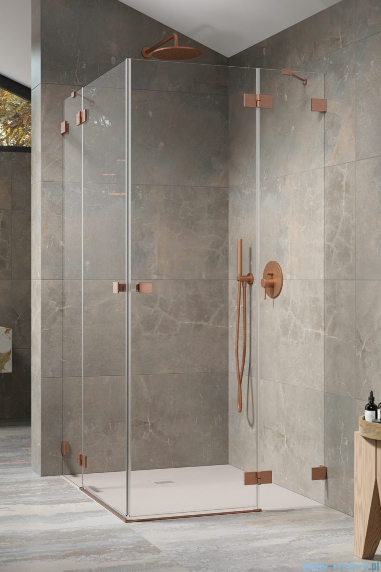Radaway Essenza Pro Brushed Copper Kdd kabina 80x90 cm szczotkowana miedź 10096080-93-01L/10096090-93-01R