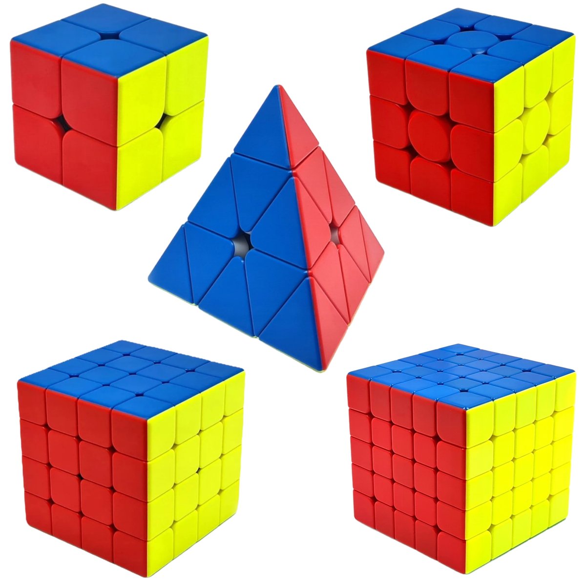 Zestaw Kostka Rubika 2x2 + 3x3 + 4x4 + 5x5 + Piramida MoYu