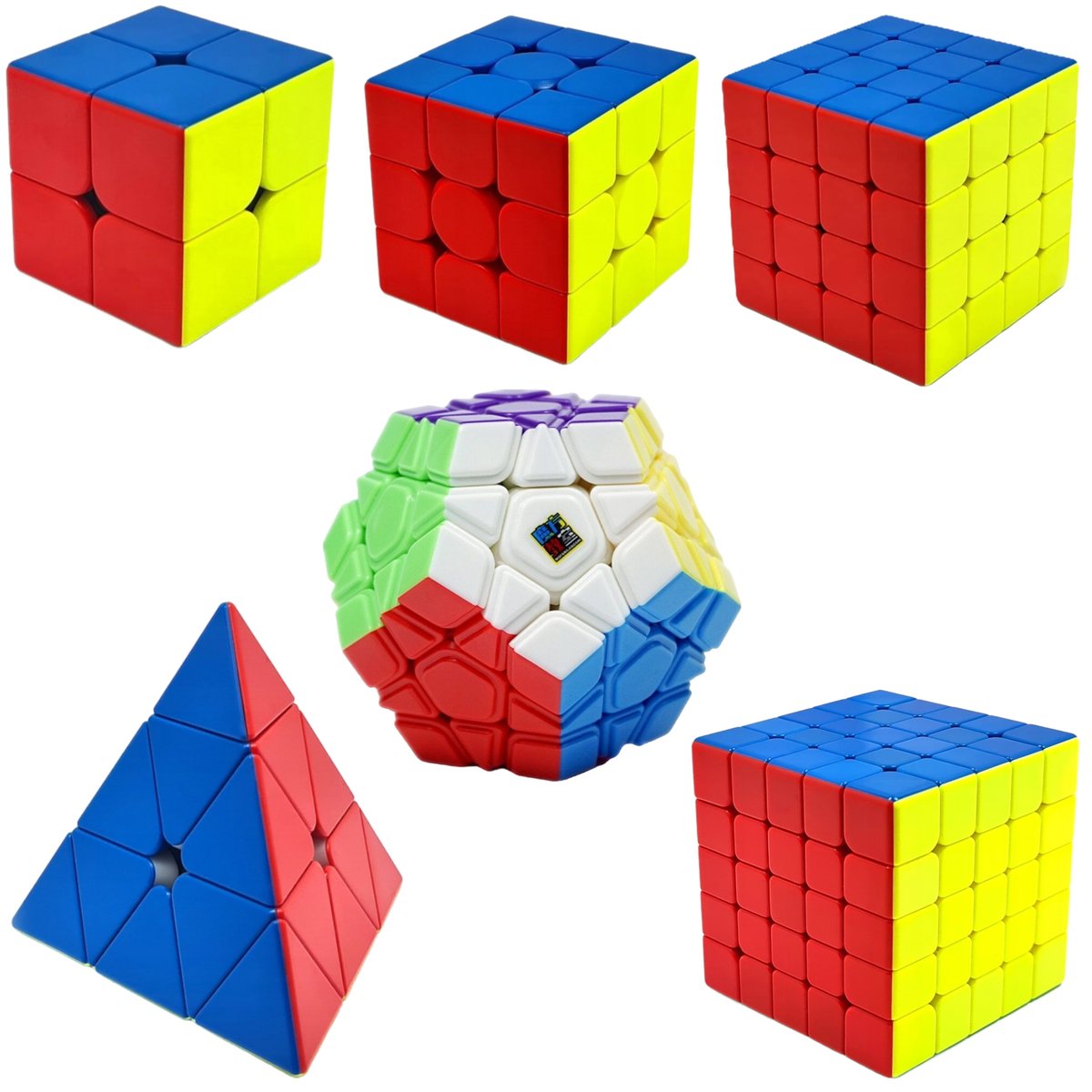 Zestaw Kostka Rubika 2x2 + 3x3 + 4x4 + 5x5 + Piramida + Megaminx MoYu