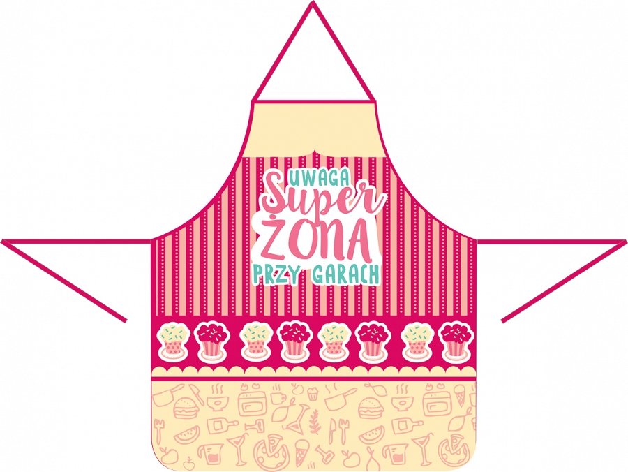 Fartuch + rękawica Uwaga Super żona przy garach