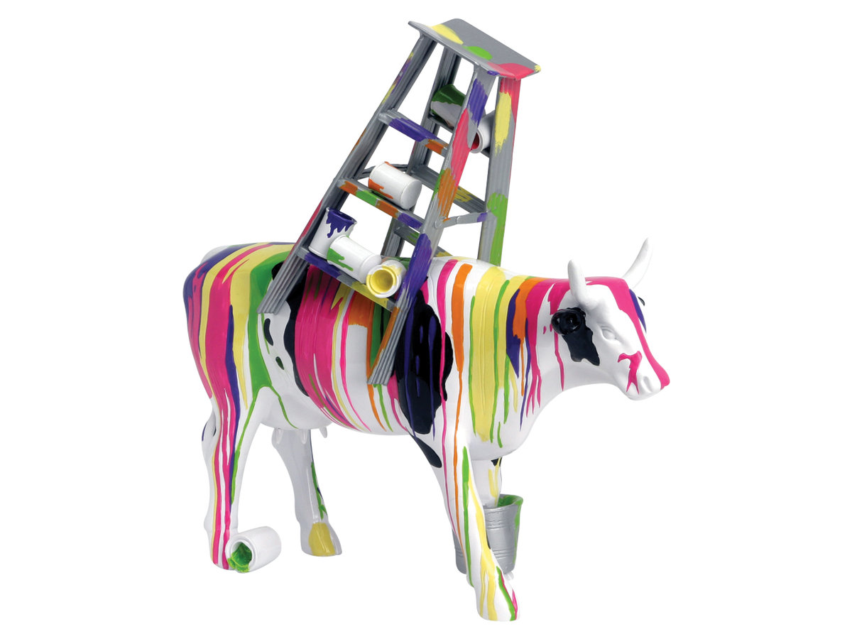 CowParade, figurka-krówka MUUU TRAVIESA, duża/poliresing