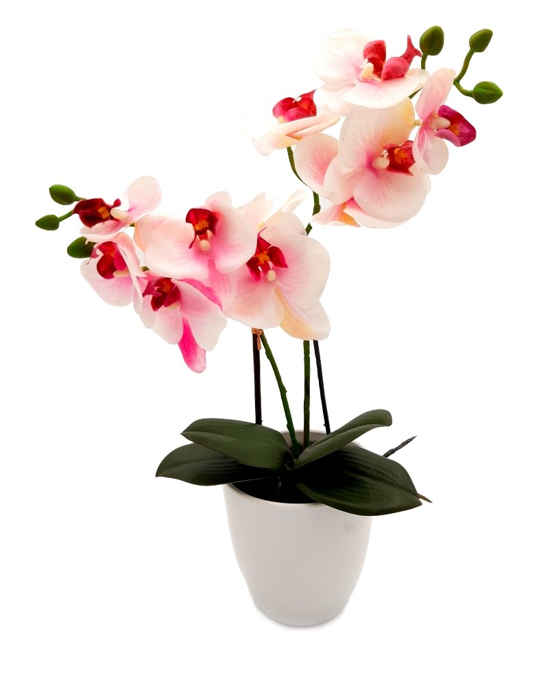Storczyk silikonowy sztuczny biały różowy JAK ŻYWY 45 cm