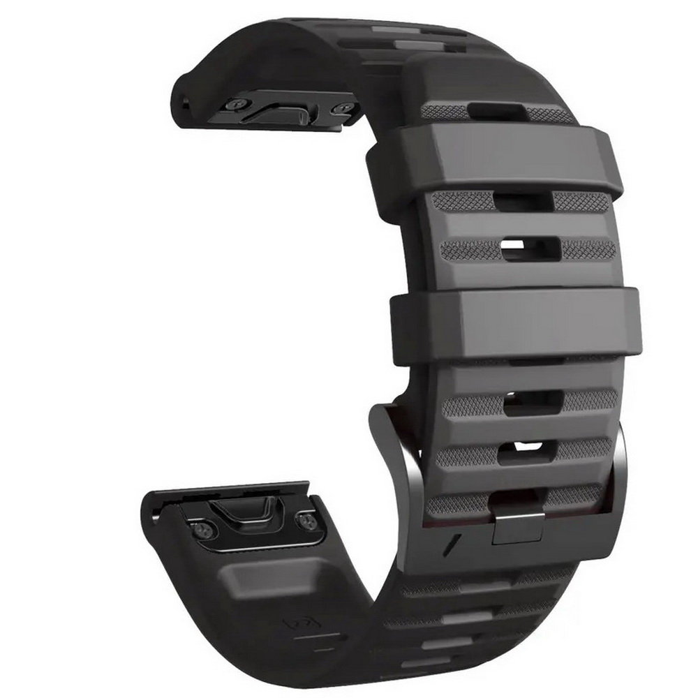 Pasek silikonowy QuickFit EasyFit do zegarków Garmin Fenix 5/6/7/Pro/Solar (Black)
