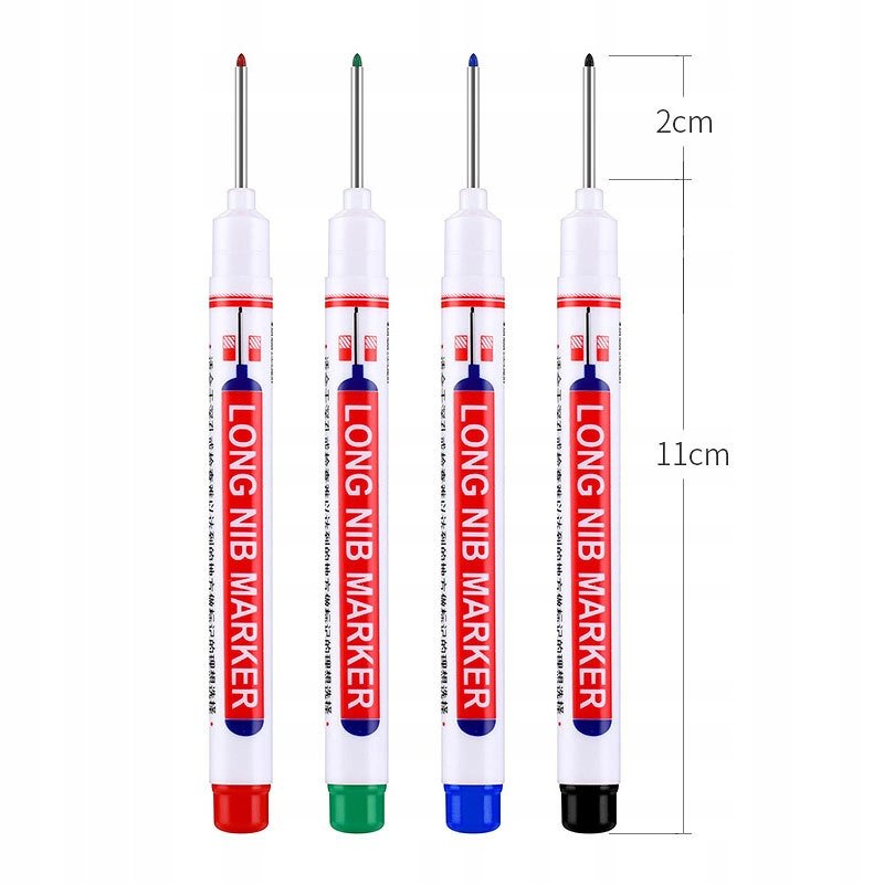 MARKER Budowlany DO GŁĘBOKICH OTWORÓW 6szt CZARNE / ITIMPORT