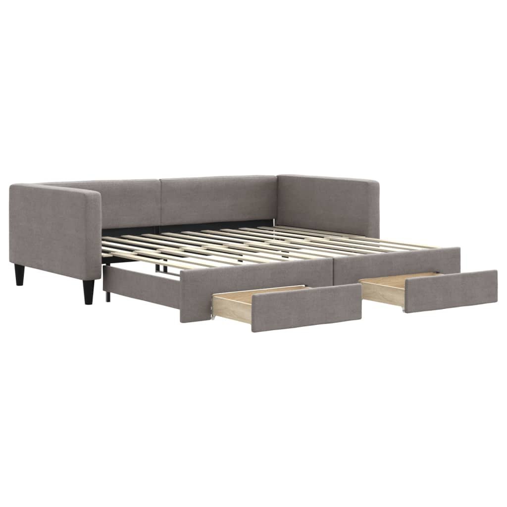 Sofa rozsuwana z szufladami, taupe, 100x200 cm, tkanina Lumarko!