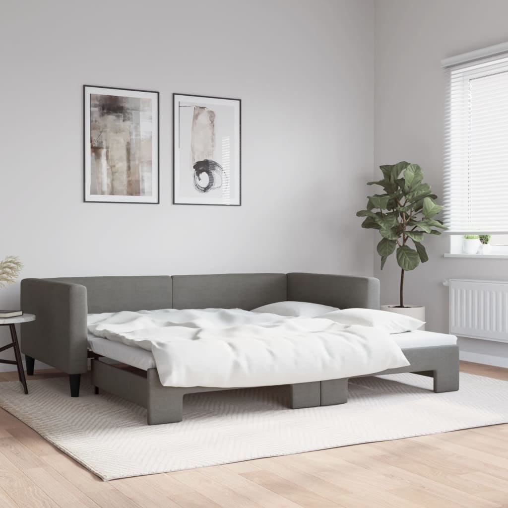 Sofa rozsuwana, ciemnoszara, 100x200 cm, tkanina Lumarko!