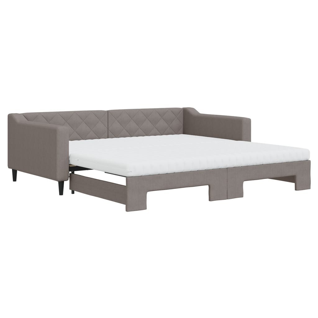 Sofa rozsuwana z materacami, kolor taupe, 100x200 cm, tkanina Lumarko!