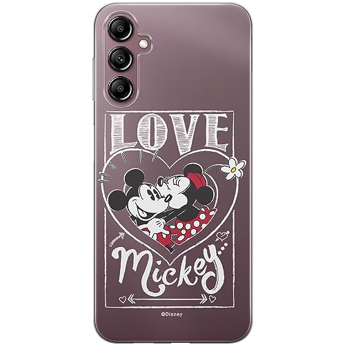 ERT GROUP etui na telefon Samsung A14 4G/5G, case oryginalny i oficjalnie licencjonowany przez Disney, wzór Mickey & Minnie 002, optymalnie dopasowane, plecki z TPU częściowo przeźroczyste