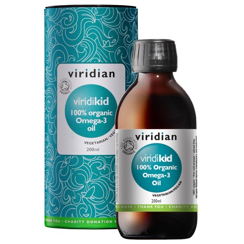 Viridian Viridikid Omega 3 Oil 200ml Organic (Organiczny olej Omega 3 dla dzieci)
