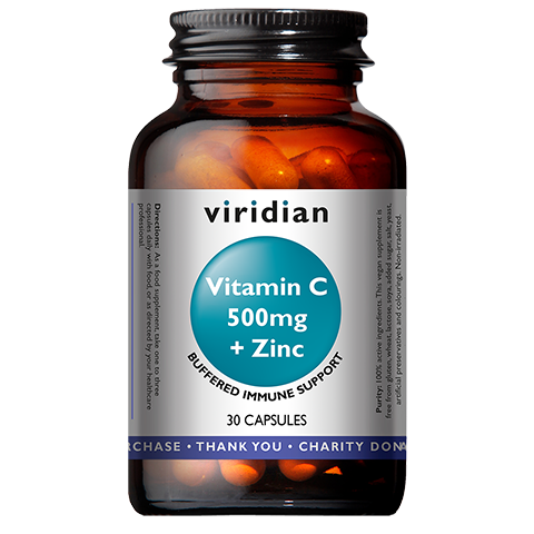 Viridian Witamina C 500 mg z cynkiem Suplement diety 30 kaps.