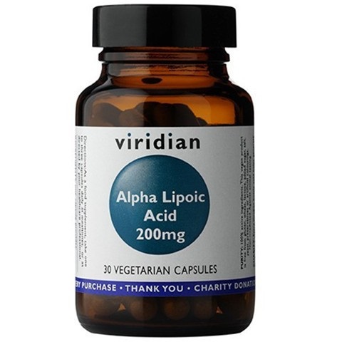 Viridian Alpha Lipoic Acid (ALA) 200mg / Kwas alfa liponowy (30 kapsułek) Viridian