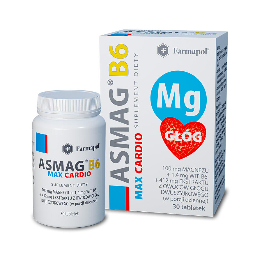 Farmapol ZAKŁAD CHEMICZNO-FARMACEUTYCZNY Asmag B6 Max Cardio 30 tabletek