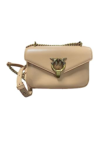Pinko Cupido Messenger Mini Vitello damskie, C71q_tempesta Sabbia-antyczne złoto