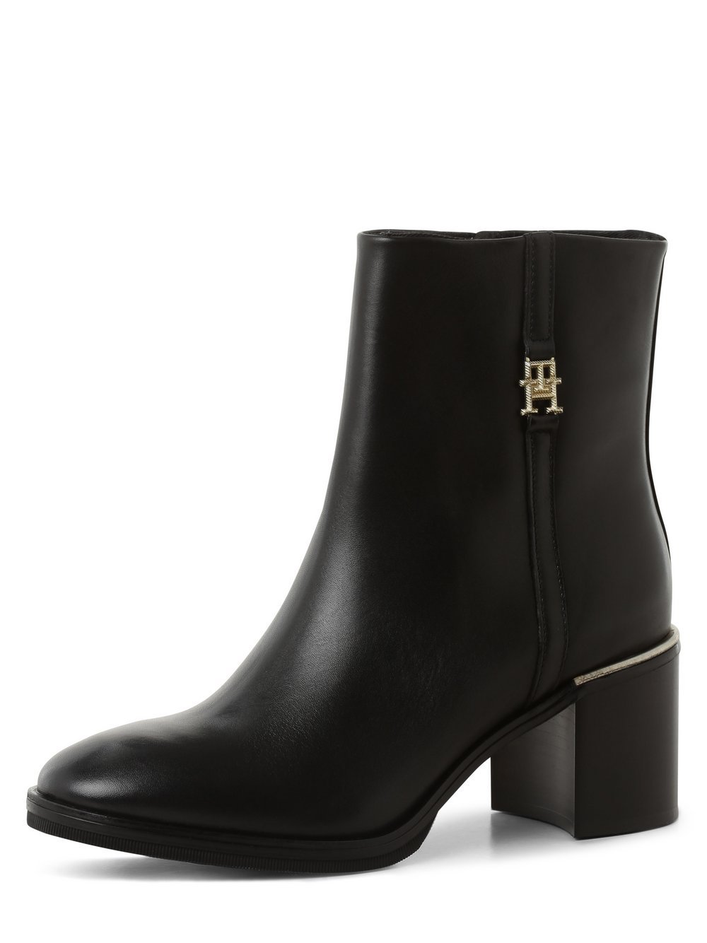 Tommy Hilfiger - Skórzane botki damskie, czarny