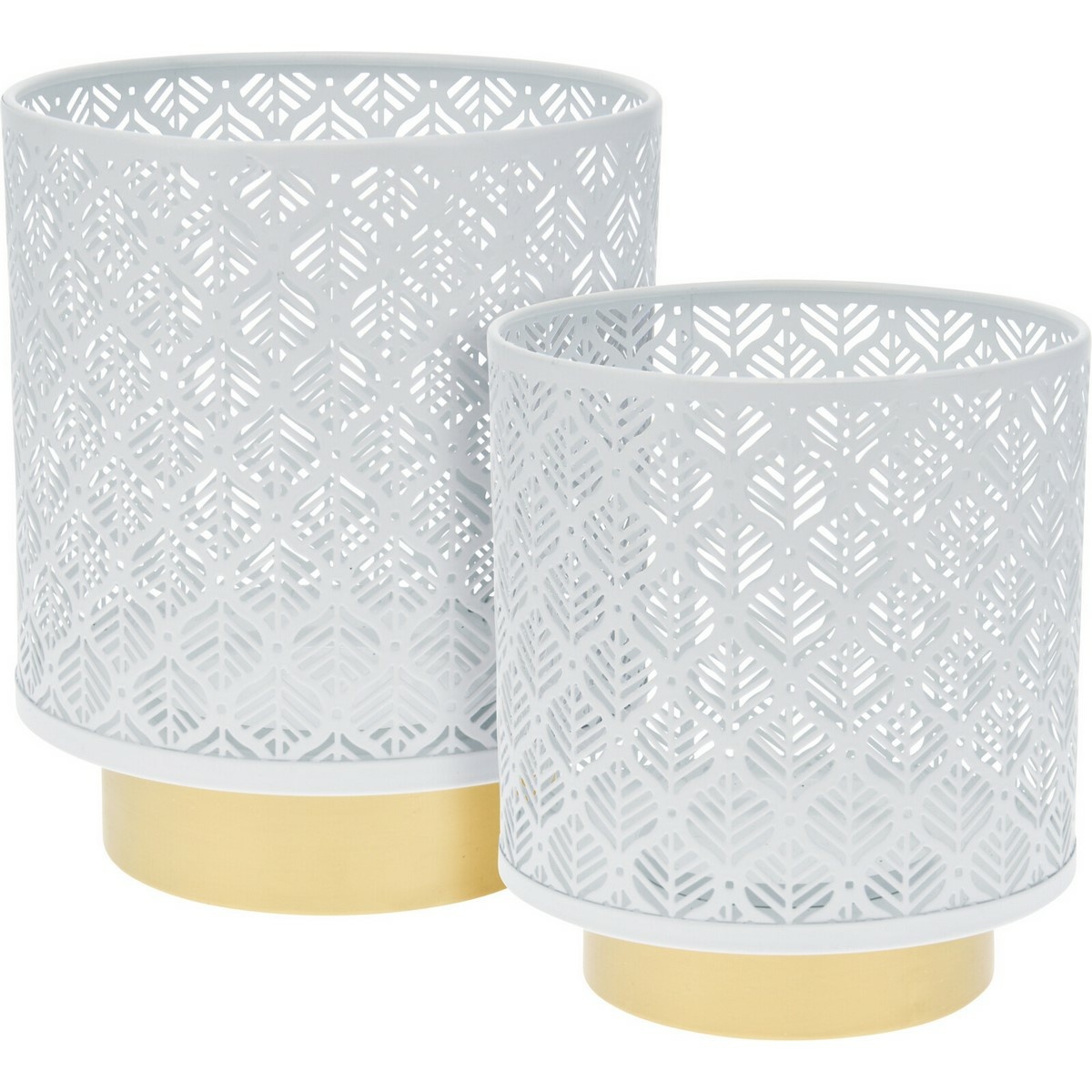 Zestaw metalowych latarenek Lighten, 2 szt., biały