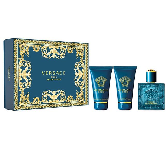 Фото - Лосьйон після гоління Versace Eros zestaw woda toaletowa spray 50ml + balsam po goleniu 50ml + ż 