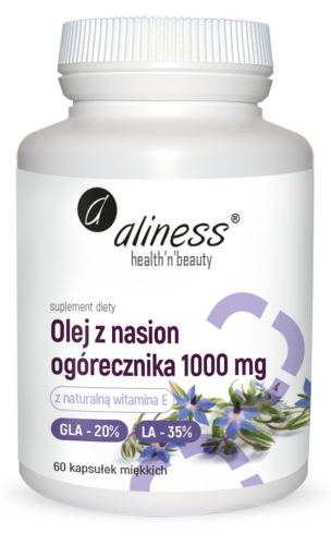 Aliness Olej z nasion ogórecznika 1000 mg, 60 kapsułek 122A-9155E