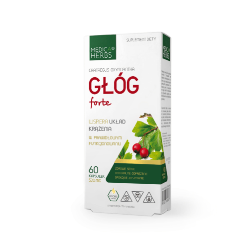 MEDICA HERBS Głóg Forte 520mg (Układ krążenia) 60 Kapsułek