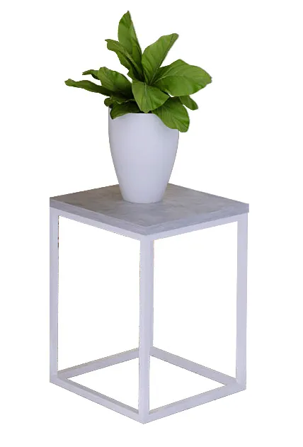 Minimalistyczny kwietnik biały + beton A3-M75