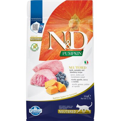 FARMINA N&D CAT PUMPKIN LAMB&BLUEBERRY ADULT 300g