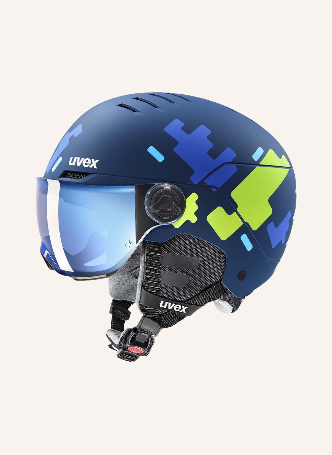 Uvex Kask Narciarski Rocket Jr Visor blau