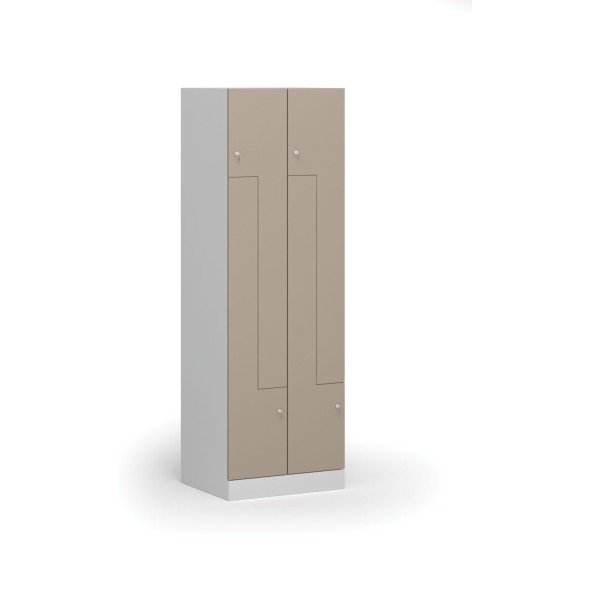 Szafka ubraniowa Z, 4 szafki, 1850 x 600 x 500 mm, zamek cylindryczny, drzwi beżowe