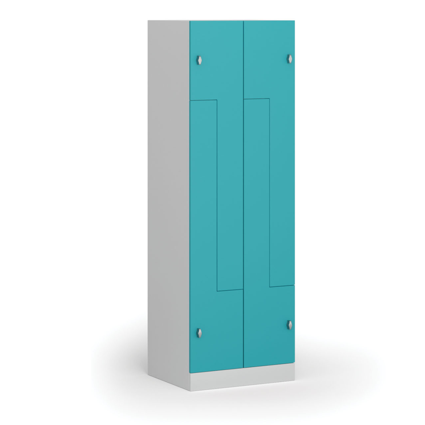 Szafka ubraniowa Z, 4 szafki, 1850 x 600 x 500 mm, zamek obrotowy, drzwi zielone