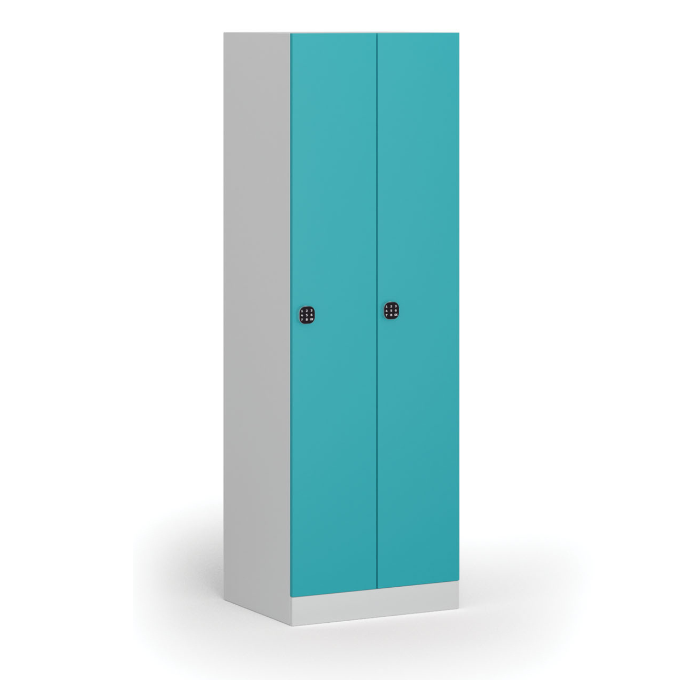 Szafka ubraniowa metalowa, 2-drzwiowa, 1850 x 600 x 500 mm, zamek elektroniczny na kod, drzwi zielone