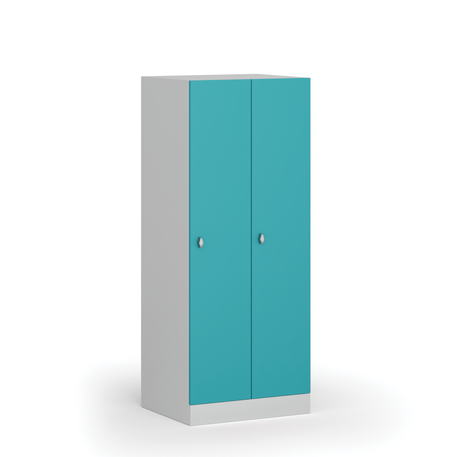 Szafka ubraniowa obniżona, 2 schowki, 1500 x 600 x 500 mm, zamek obrotowy, drzwi zielone