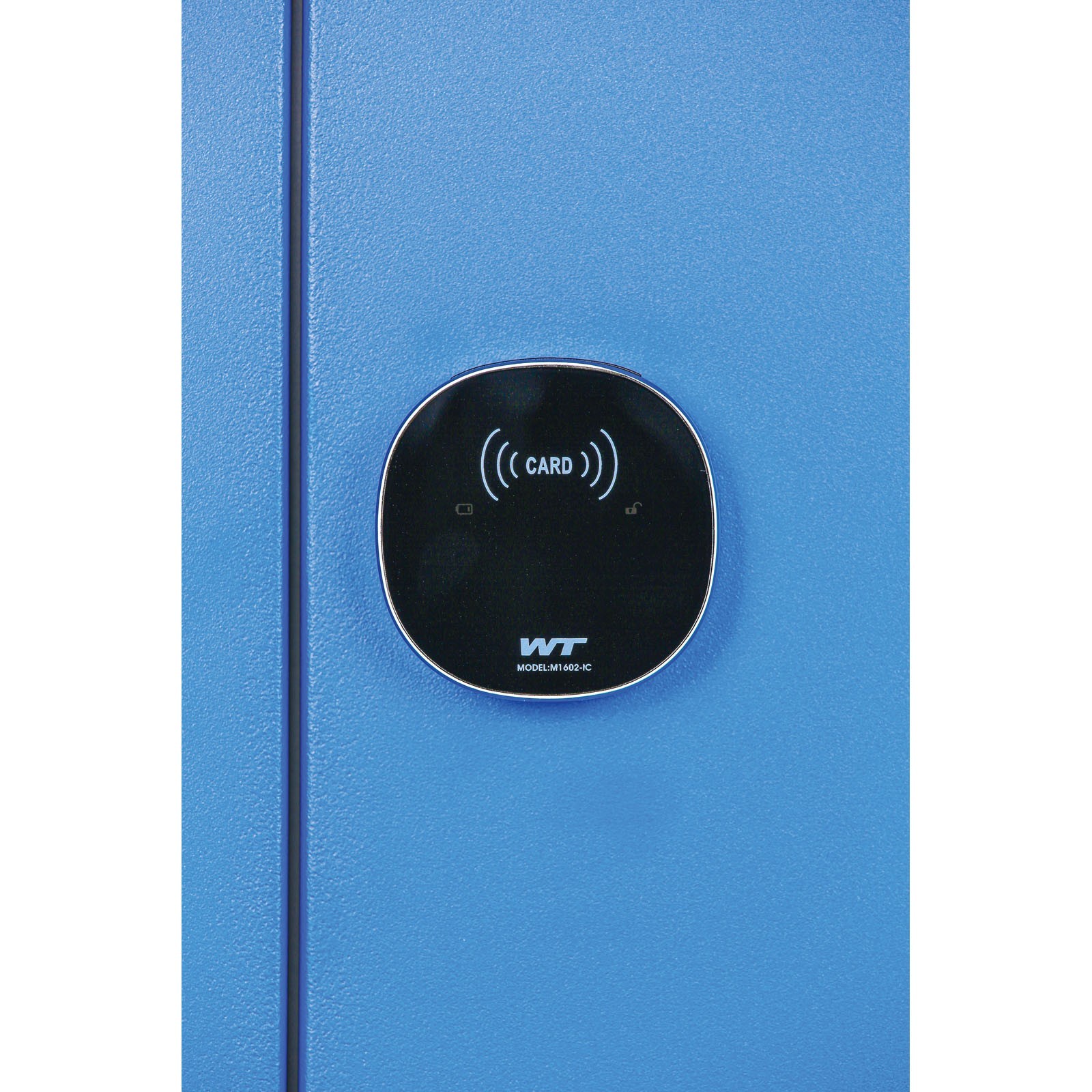 Szafka ubraniowa ze schowkami, 3 schowki, 1850 x 300 x 500 mm, zamek z czytnikiem kart RFID, drzwi zielone