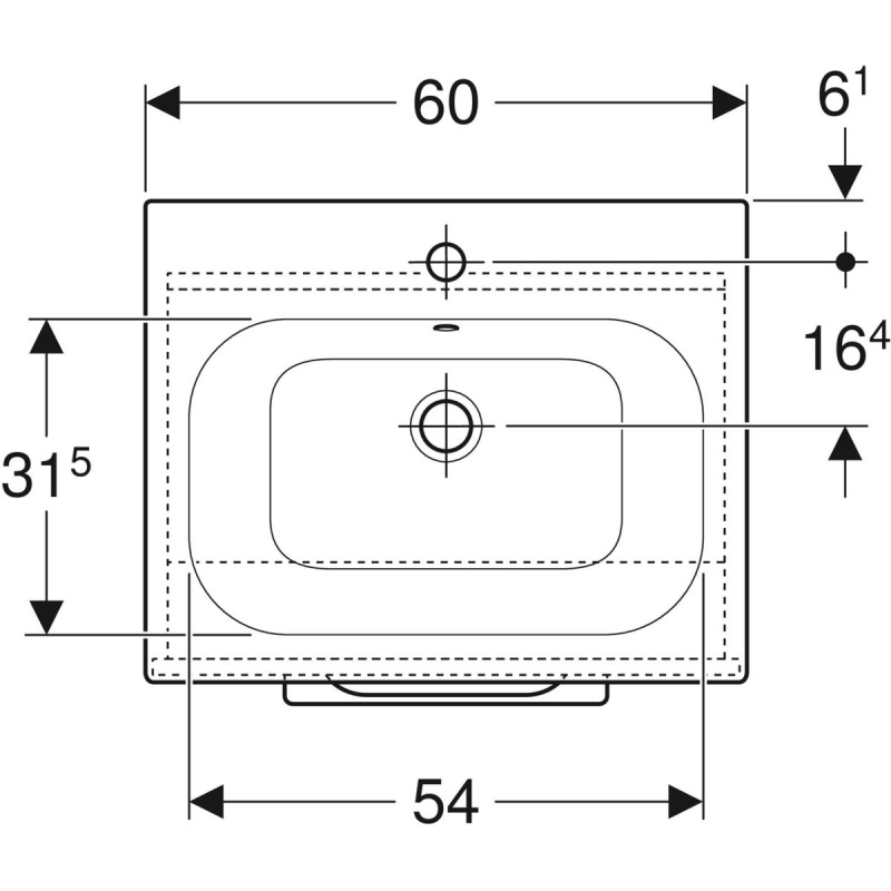 Geberit Selnova Umywalka z szafką 60x50,2 cm lava mat 501.253.00.1 - odbiór osobisty: Kraków, Warszawa