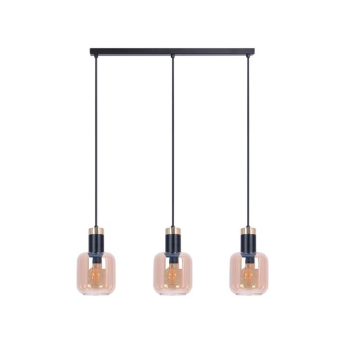 Doka lampa wisząca 3xE27 czarna/bursztynowa K-5268